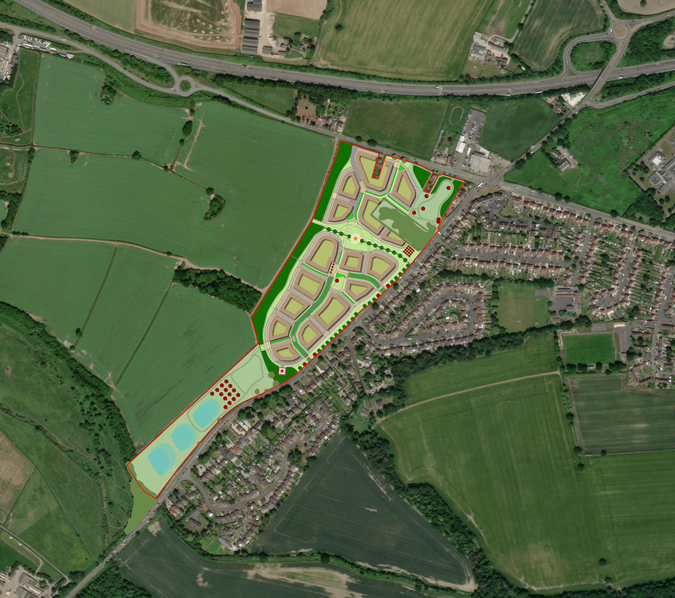 The illustrative masterplan of the proposed new neighbourhood