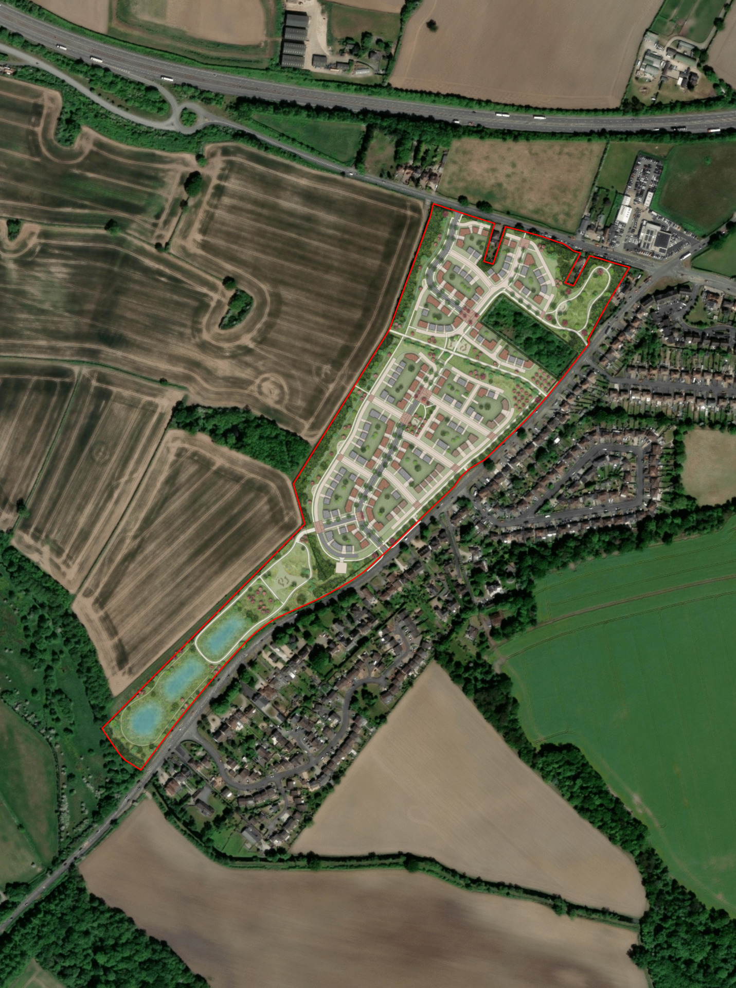 The illustrative masterplan of the proposed new neighbourhood